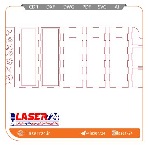 تصویر برش لیزر باکس بطری لاو #2